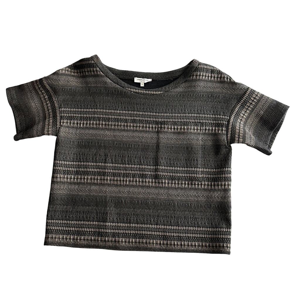 Emerson Fry Tuckernuck Made in New York Gray Stretch‎ Jacquard Layering Top S
